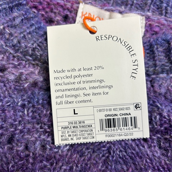 Knox Rose Purple and Blue Gradient Sweater - Picture 4 of 5